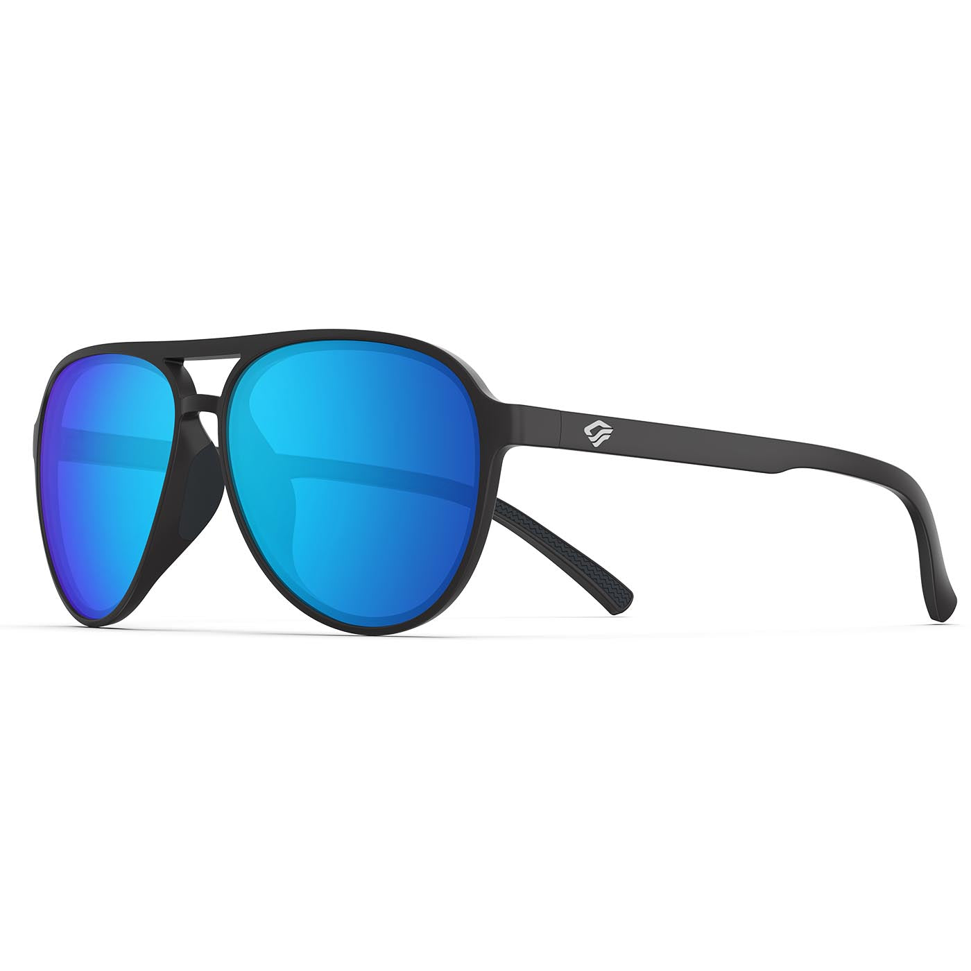 Blue glass aviator sunglasses on sale